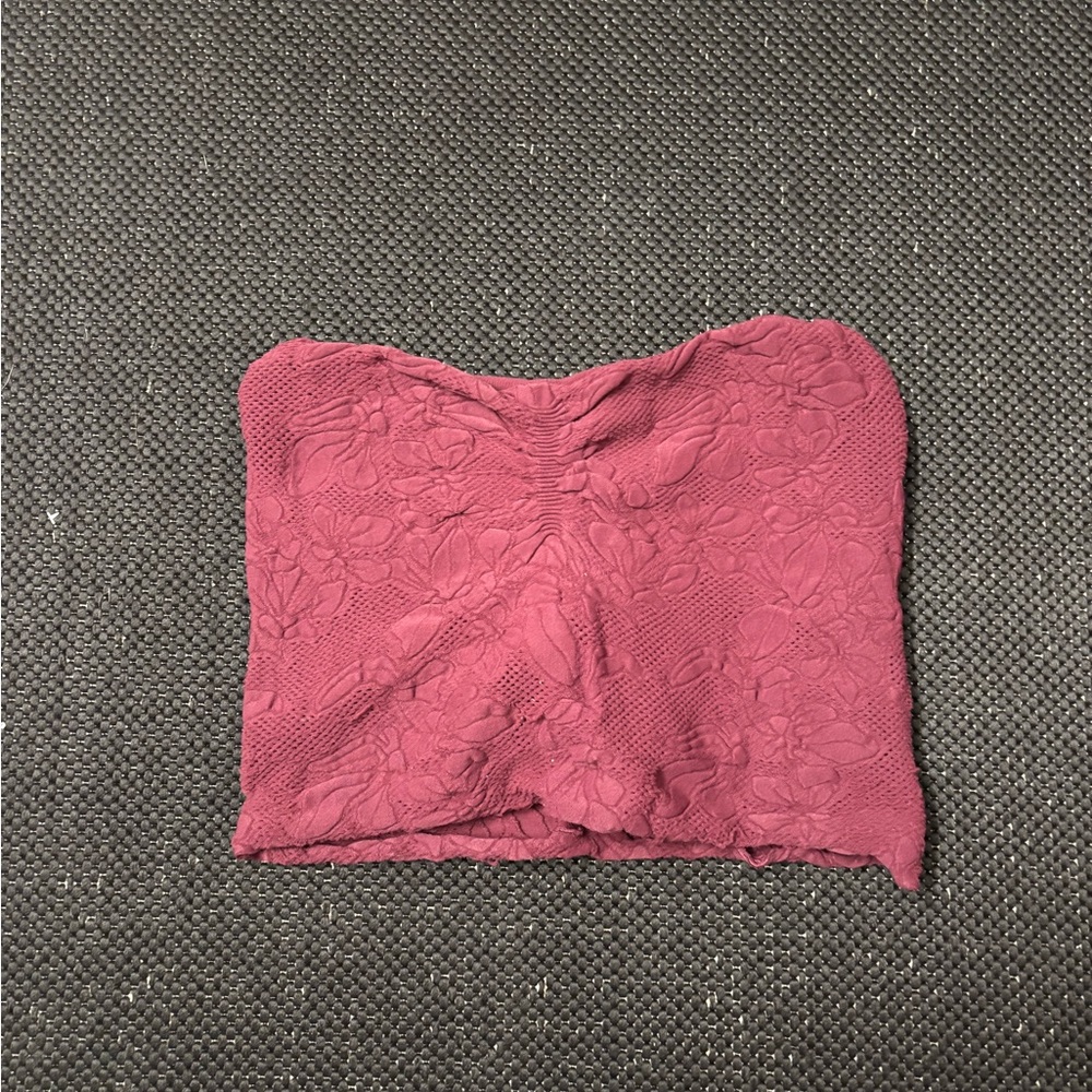 Textured Burgundy Tube Top